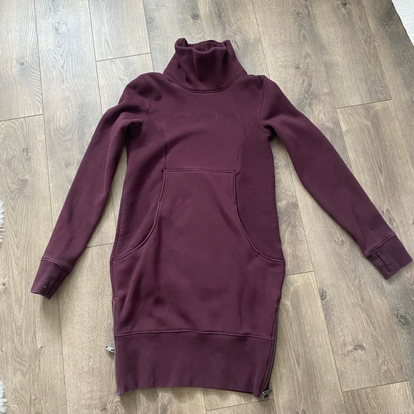 Athleta Kozy Karma Mock Neck Sweatshirt Dress XXS M76 - Picture 8 of 9
